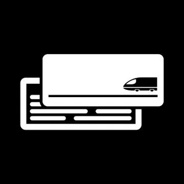 Train ticket icon flat style simple vector illustration. Boarding pass Illustrazione stock