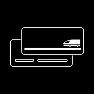 Train ticket icon flat style simple vector illustration. Boarding pass Stock Illustration