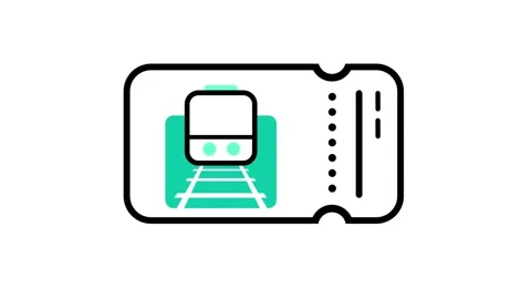 Train Ticket Icon Stock Footage 335641919