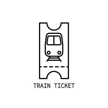 Train ticket icon. Thin line train ticket icon from travel and trip collect.. Stock Illustration