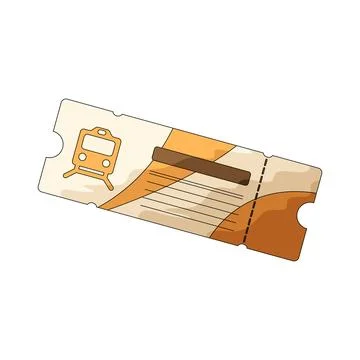 Train ticket illustration Stock Illustration