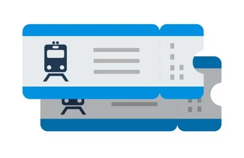 Train tickets vector flat isolated on white Stock Illustration