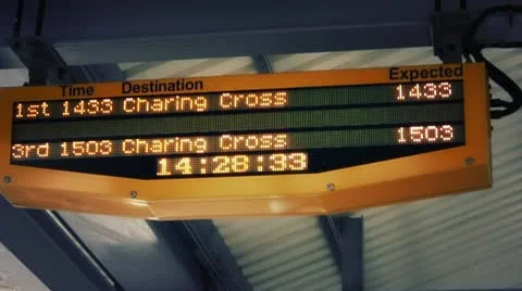Train time platform display Video stock 10803579