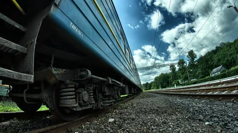 Train timelapse Stock Footage 25656857