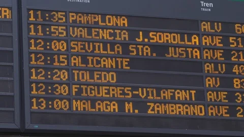 Train timetable Stock Footage 117164274