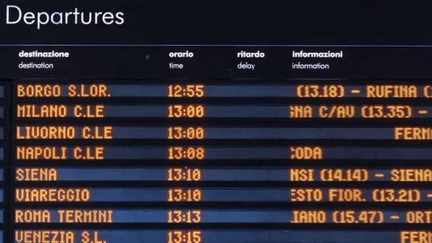 Train timetables Stock Footage 73002890