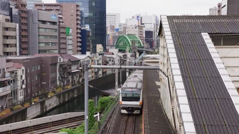 Train in Tokyo Japan Stock Footage 255862784