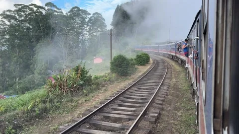 Train tour between Ella and Kandy, Sri Lanka. Stock Footage 318175189