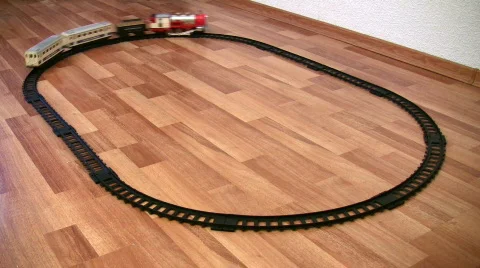 Train toy and circle way loop Stock Footage 308464
