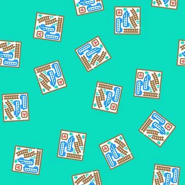 Train toy set baby vector seamless pattern Stock Illustration