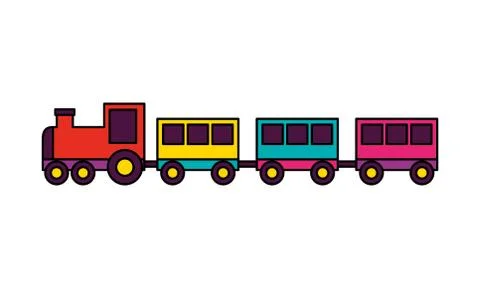 Train toy on white background Illustrazione stock