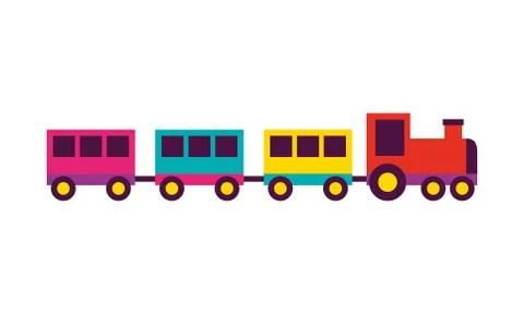 Train toy on white background Illustrazione stock