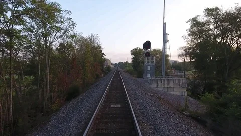 Train Track Aerial in 4K Stock-Footage 81873014