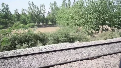 Train track Stock Footage 77156104