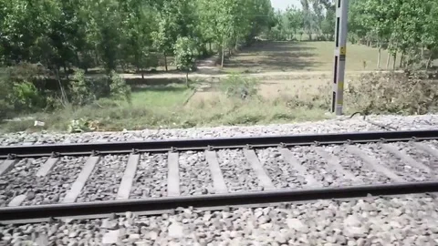 Train track Stock Footage 77156132