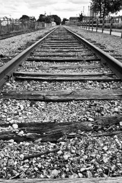 Train track to nowhere Stock Photos