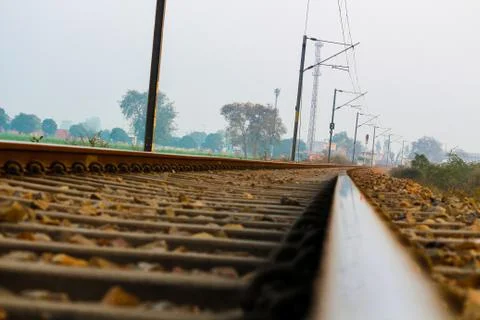 Train track Stockfoto's