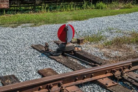 Train track switch Foto stock