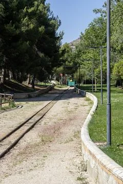Train track of the Utrillas mining museum Stock Photos