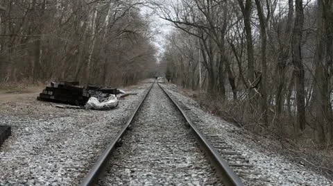 Train Track Wide Stock Footage 21855259