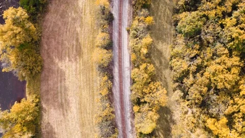 Train Tracks Aerial Stock Footage 321143245