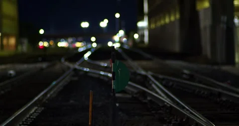 Train Tracks and focus on background Stock Footage 292833829