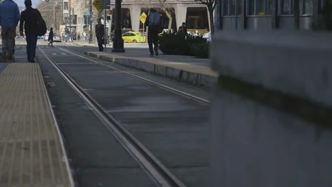 Train Tracks and Platform in Seattle Stock Footage 115502172