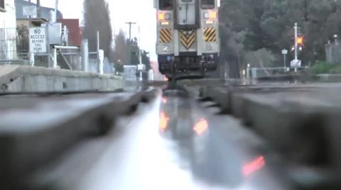 Train tracks and train 動画素材 1099666