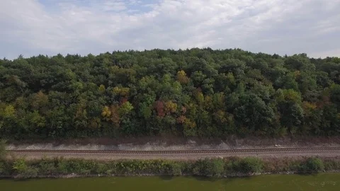 Train Tracks Backaway Graded Stock Footage 81666152