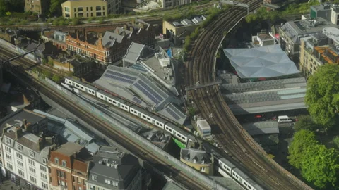 Train Tracks Between Borough Market London View From The Shard Stock Footage 239761094