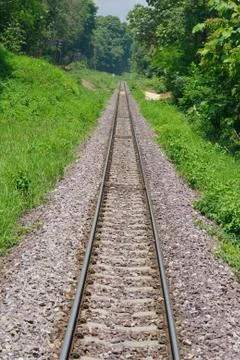 Train tracks in country developing Foto stock
