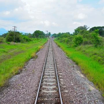 Train tracks in country developing Foto stock