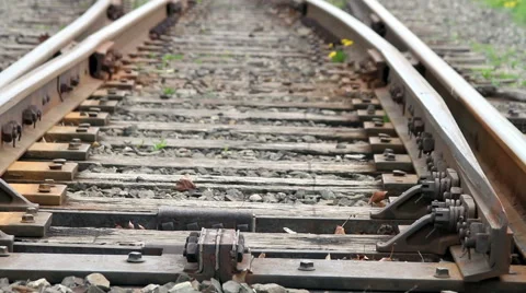 Train Tracks Cross Roads HD Video stock 41268864