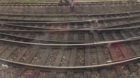 TRAIN TRACKS CU Video stock 22615847