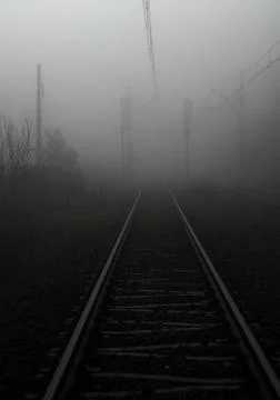 Train tracks at dark Stock Photos