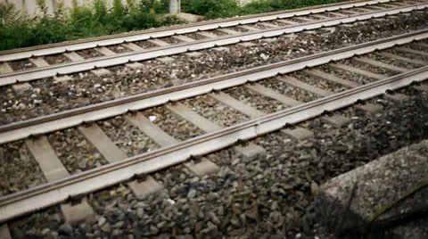 Train tracks Stock Footage