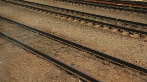 Train Tracks Stock Footage 26058179