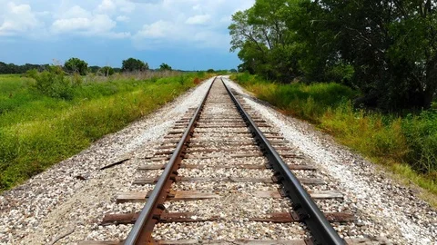 Train Tracks forward Stock Footage 93619994
