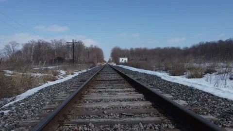 Train Tracks Forward Motion Stock Footage 149761993