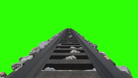 Train tracks Frontal Stock Footage 134851730