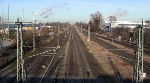 Train tracks in Hamburg 1 Stock Footage 40540191