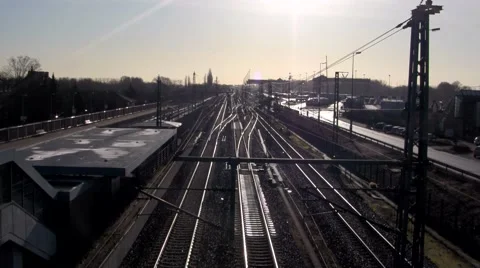 Train tracks in Hamburg 2 Stock Footage 40538212