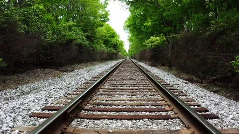 Train Tracks Low Video stock 126829986