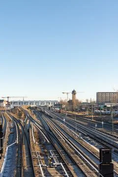 Train tracks from the Modersohn Bridge Stock Photos