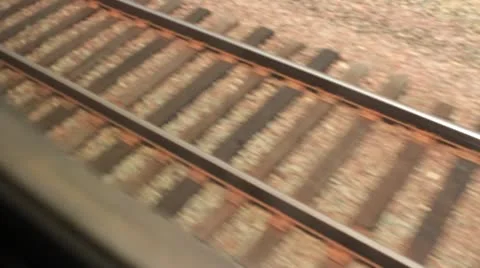 Train tracks moving by Stock Footage 10565367