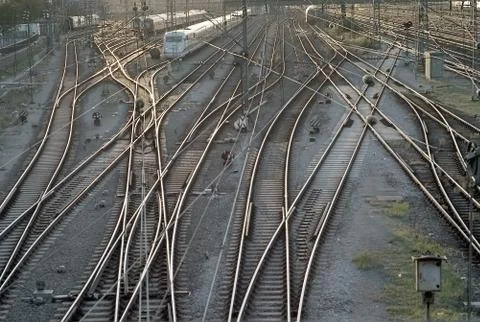 Train tracks in munich Stock Photos