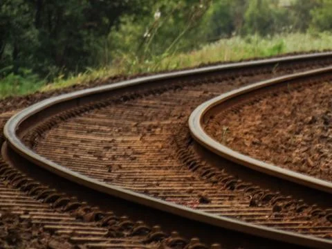 The train tracks Stock Photos