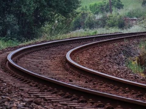 The train tracks Stock Photos