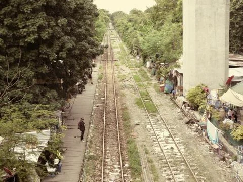 Train tracks Stockfoto's