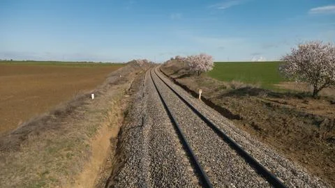 The train tracks Stock Photos